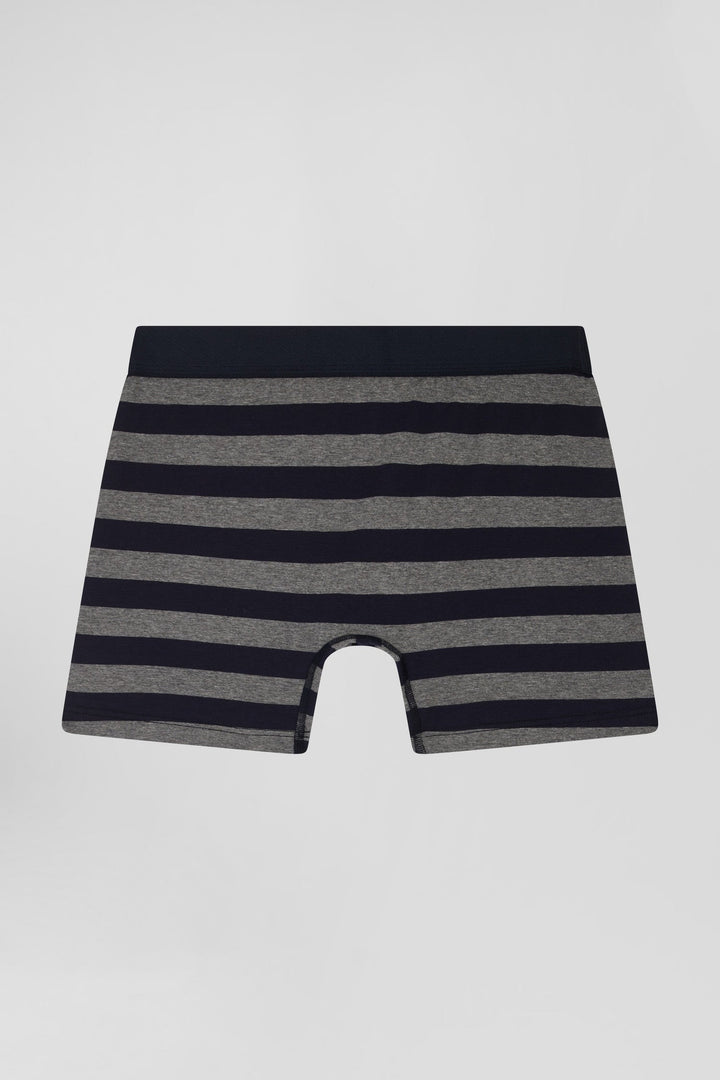 Boxer cerclé en coton stretch gris anthracite alt view