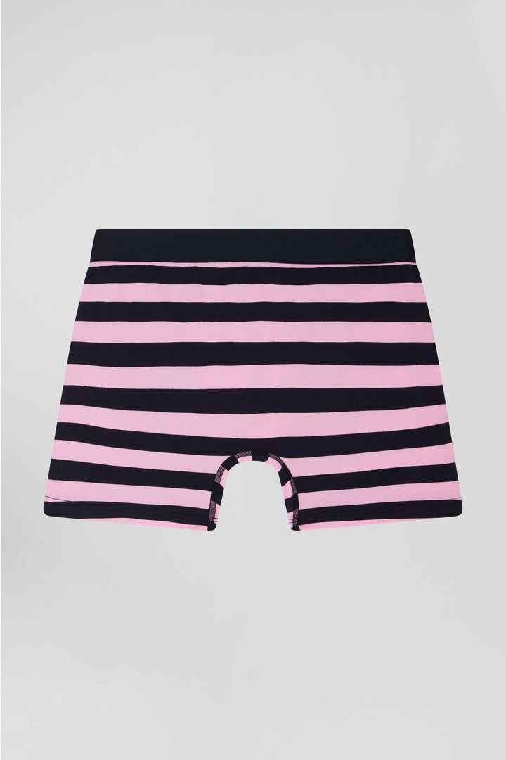 Boxer cerclé en coton stretch rose alt view