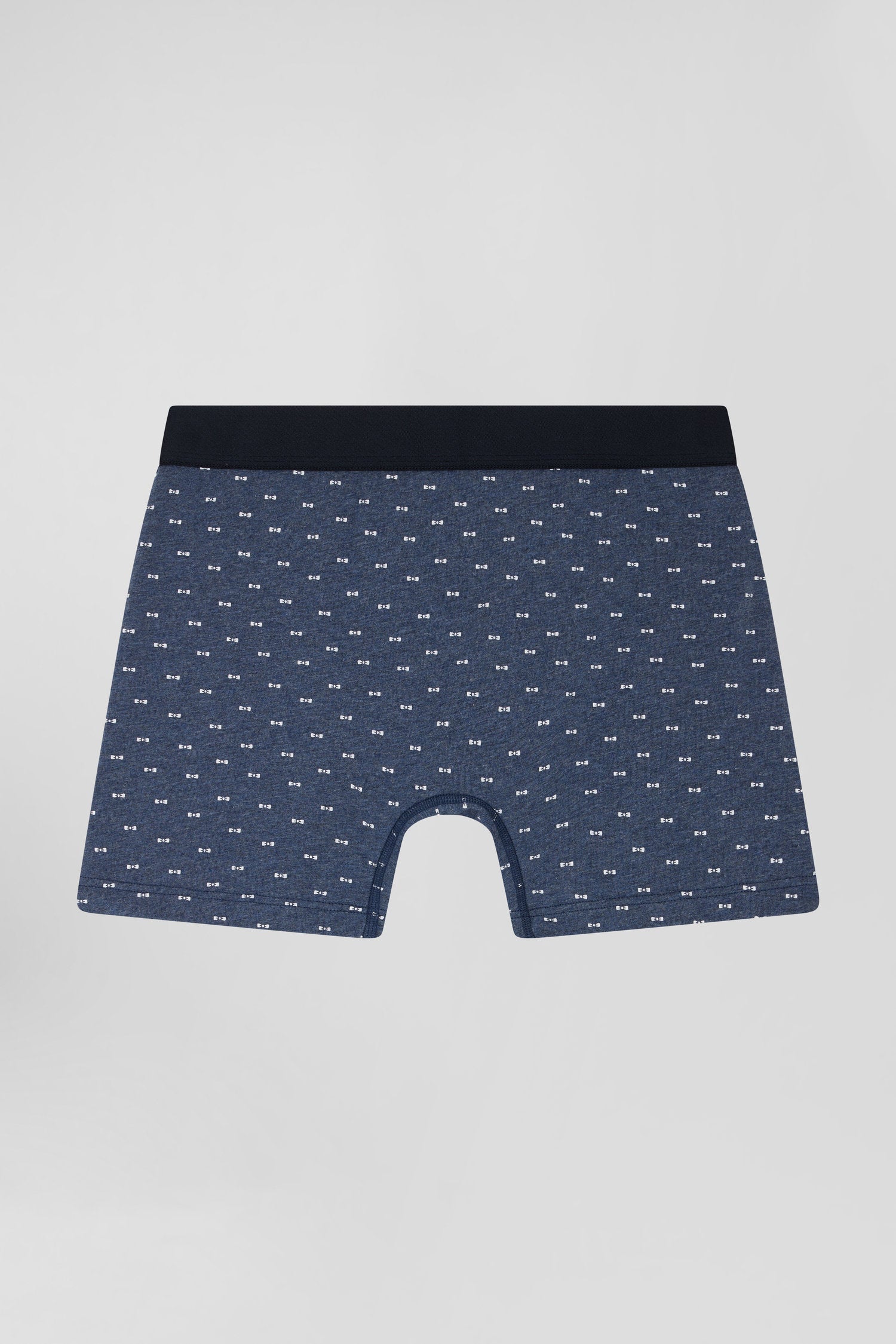 Boxer à micro motifs nœud papillon bleu et rose en coton stretch