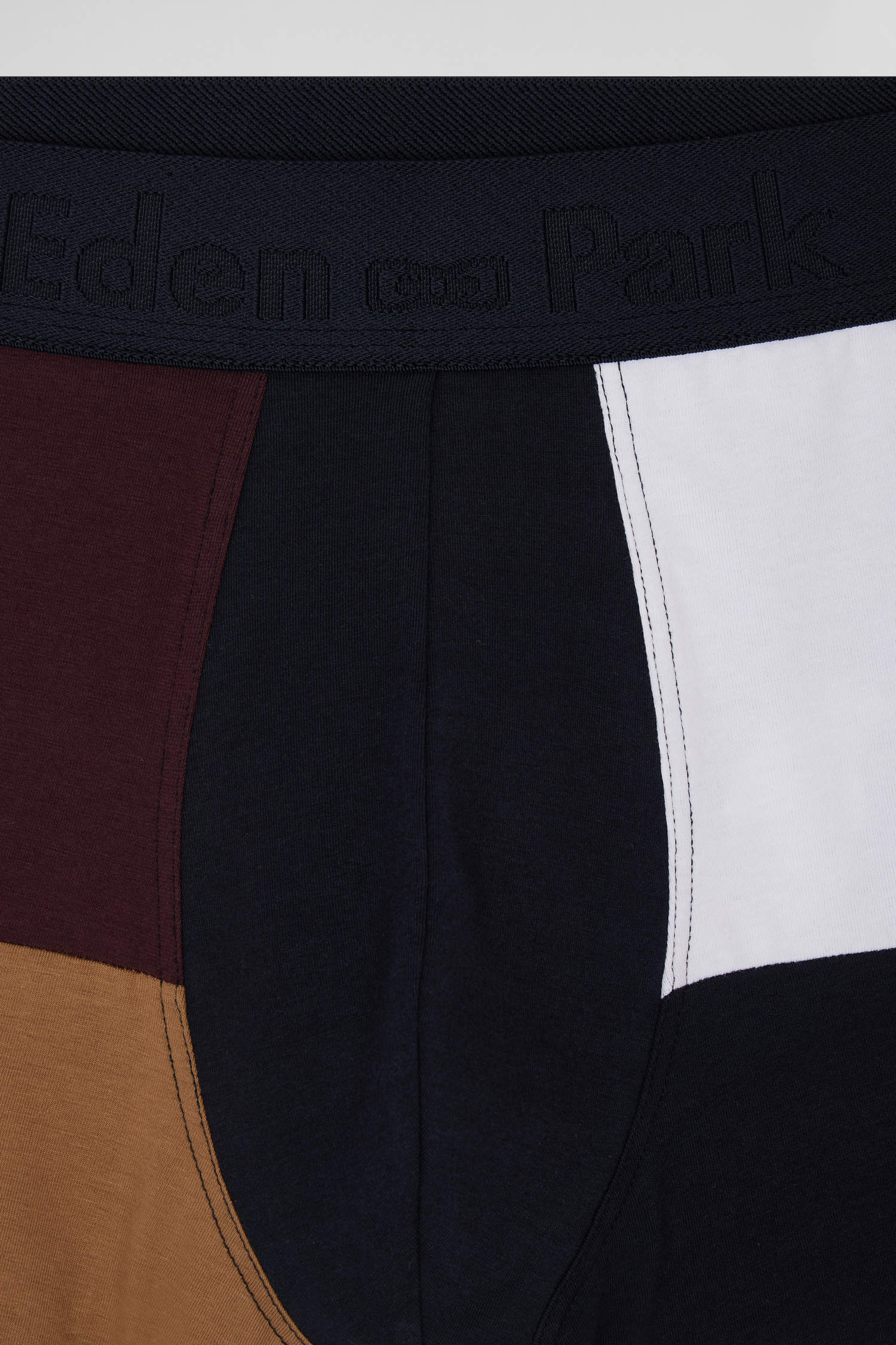 Boxer colorblock en coton stretch bordeaux