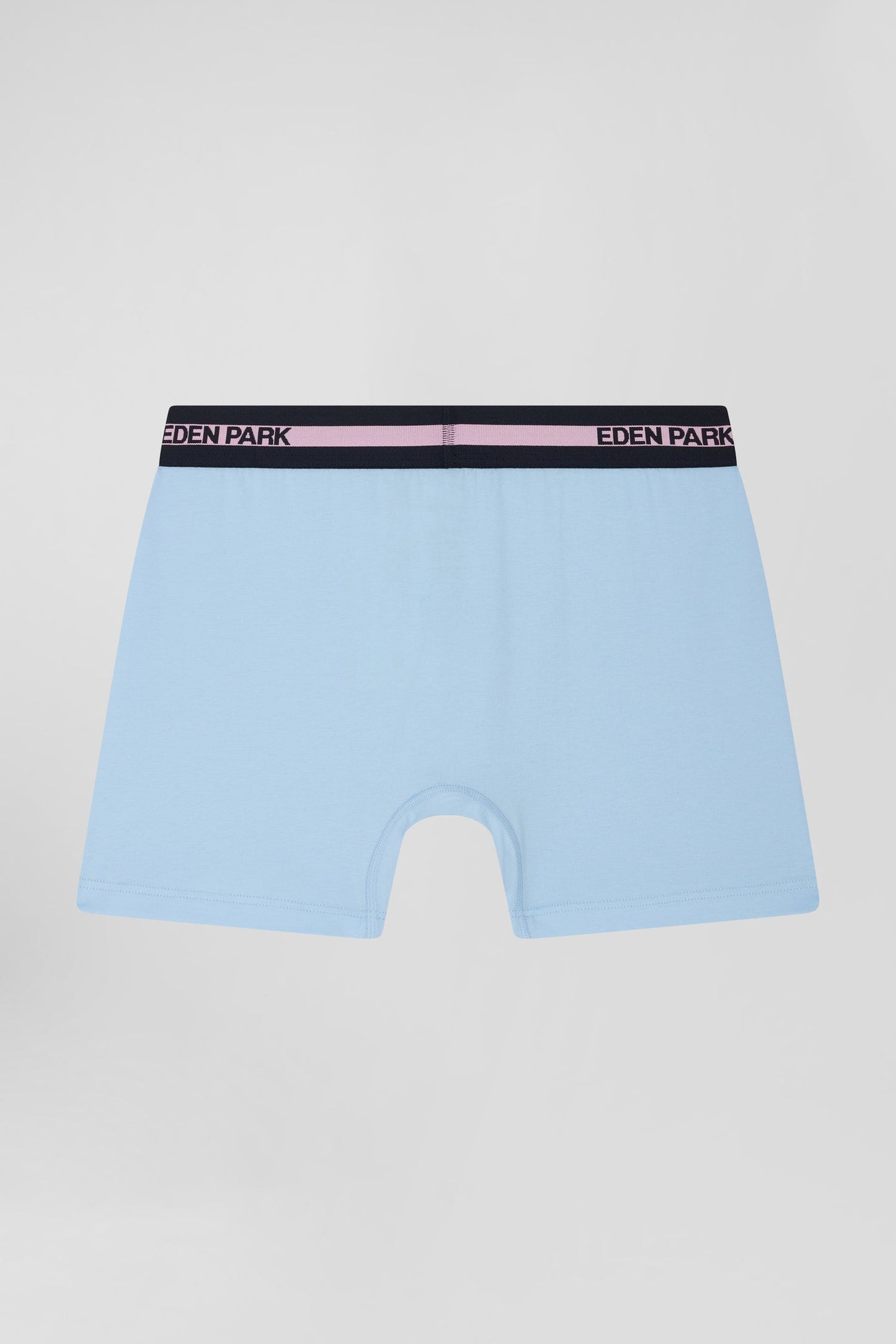 Boxer en coton stretch élastique taille siglé ciel - Image 2