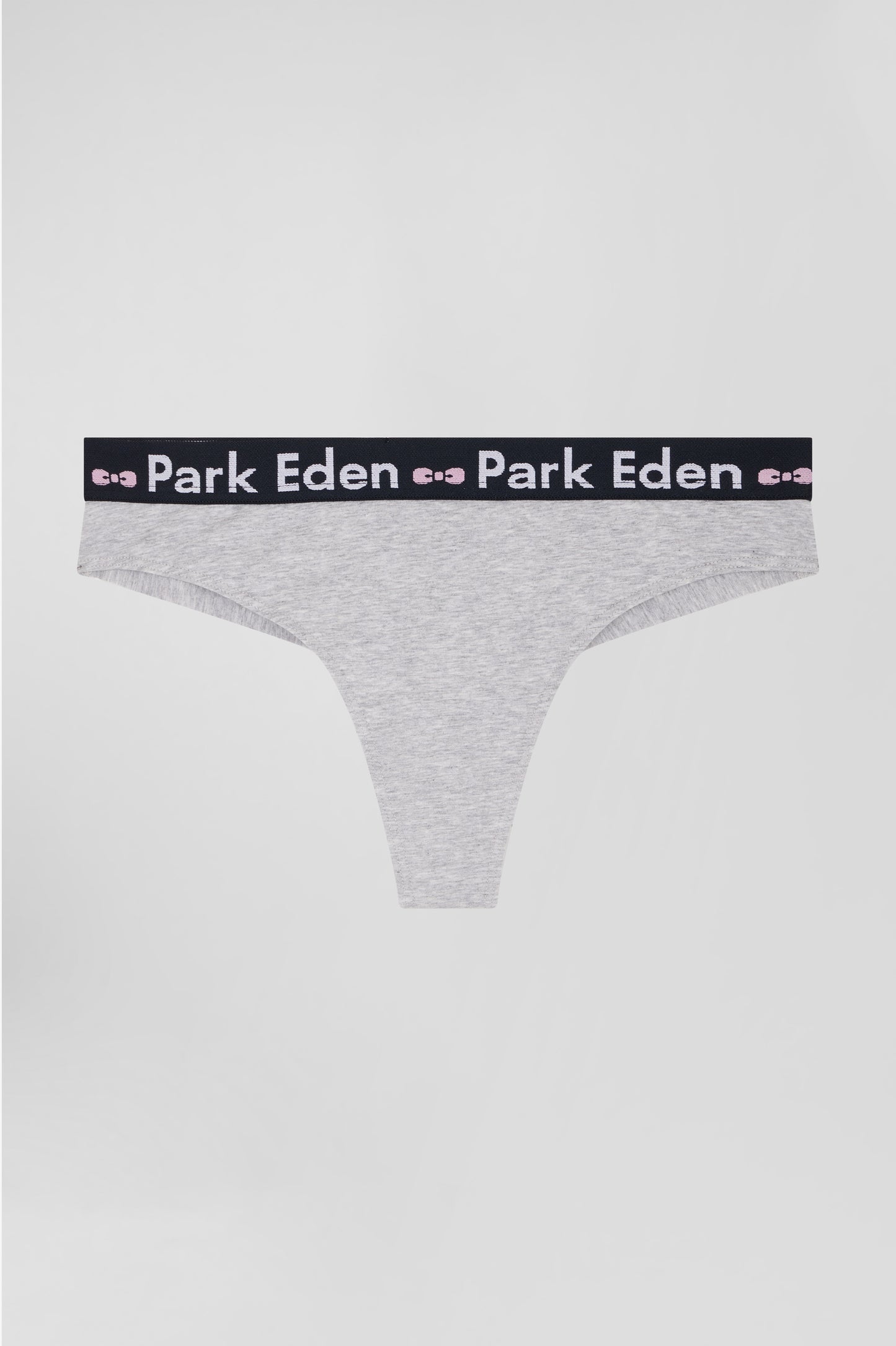 Grey stretch cotton jersey thong