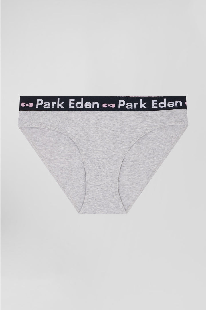 Grey stretch cotton brief