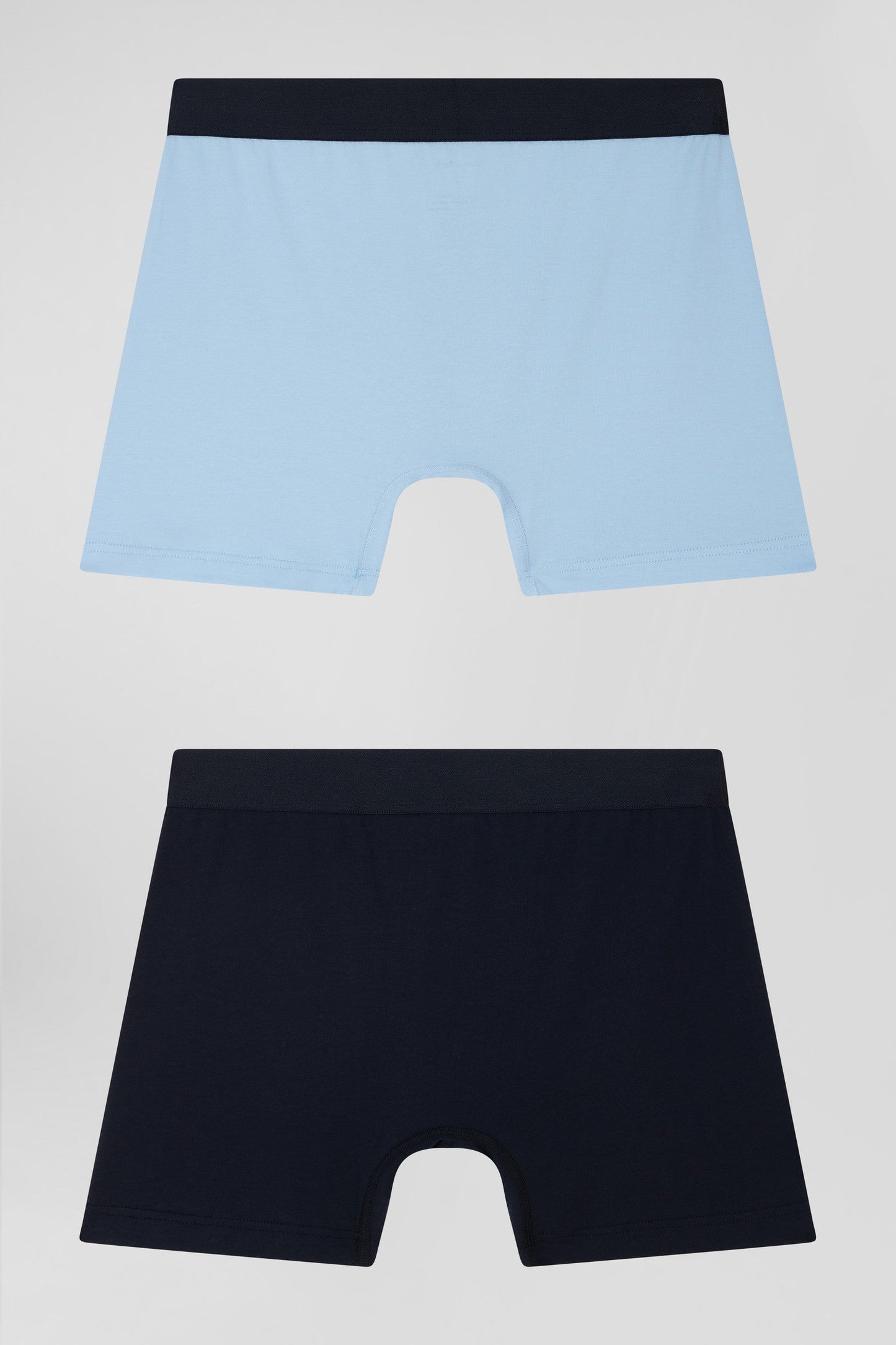 Lot de 2 boxers bleu marine et ciel en coton stretch - Image 2