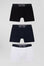 Lot de 3 boxers unis en coton stretch blanc