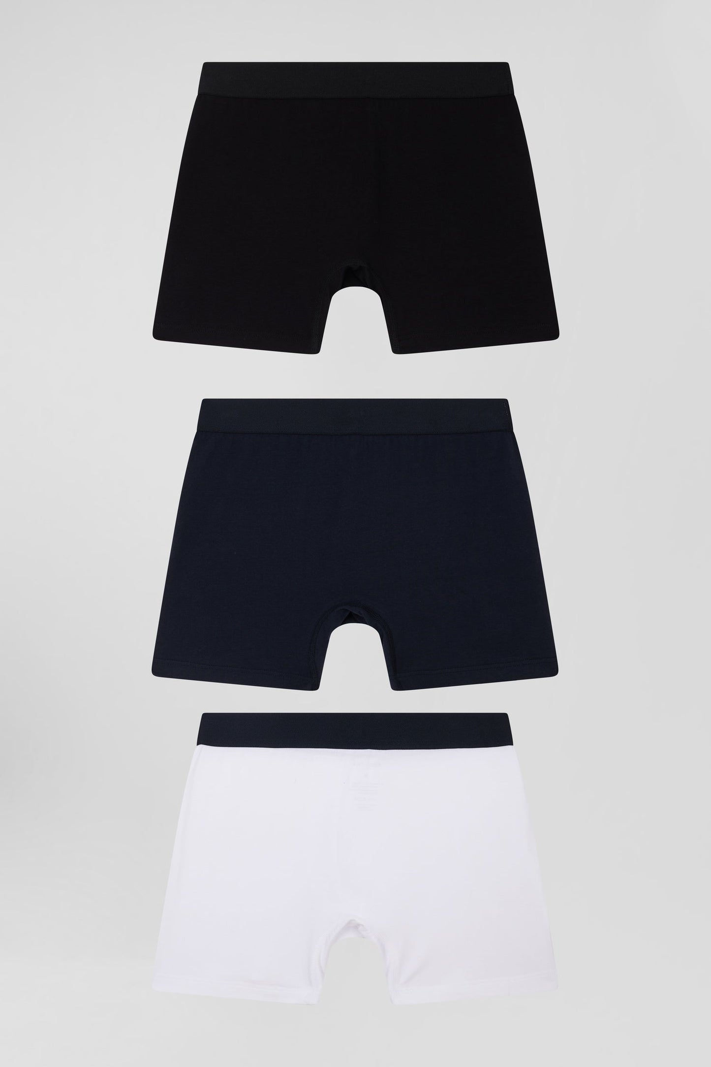 Lot de 3 boxers unis en coton stretch blanc - Image 2