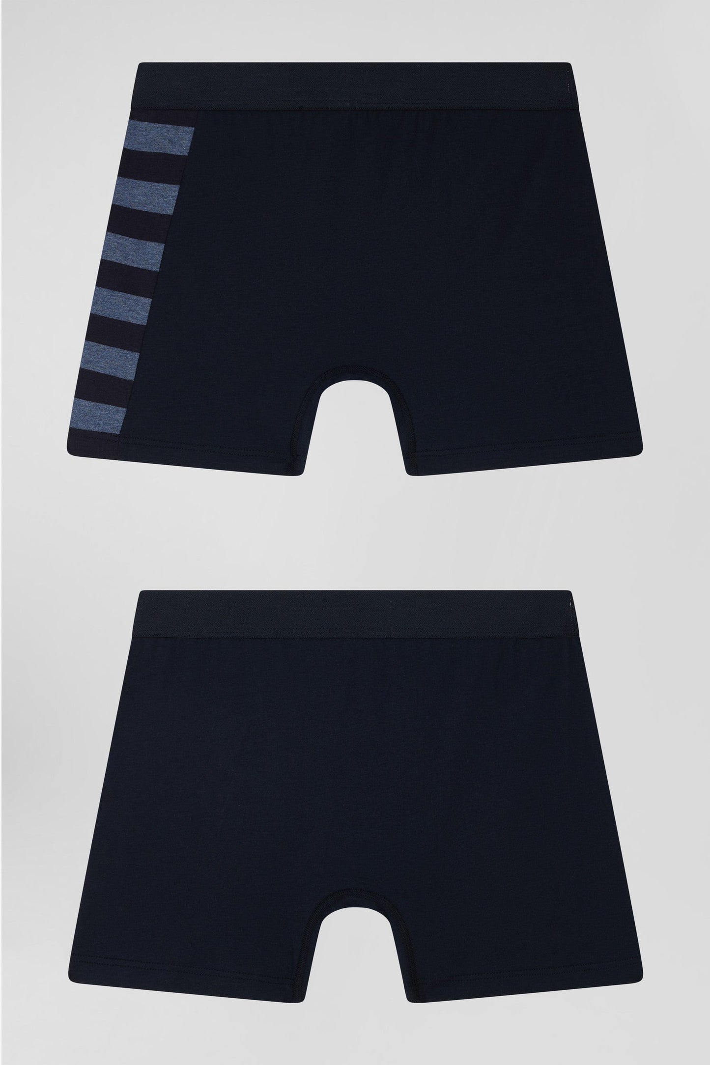 Lot de 2 boxers bleu marine détails cerclés bleus en coton stretch - Image 2