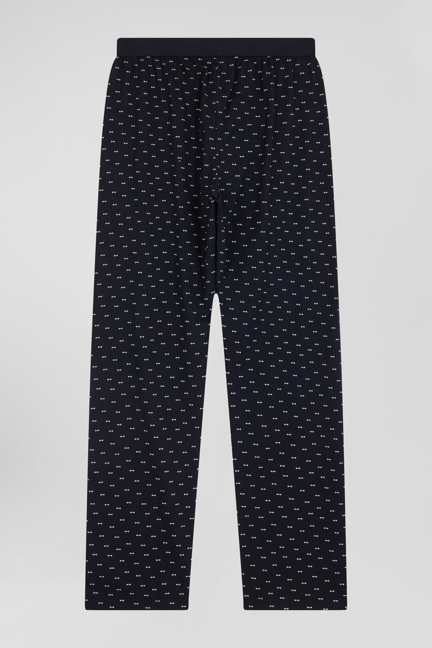 Pyjama long en coton bleu foncé pantalon à micromotifs nœuds papillon - Image 9