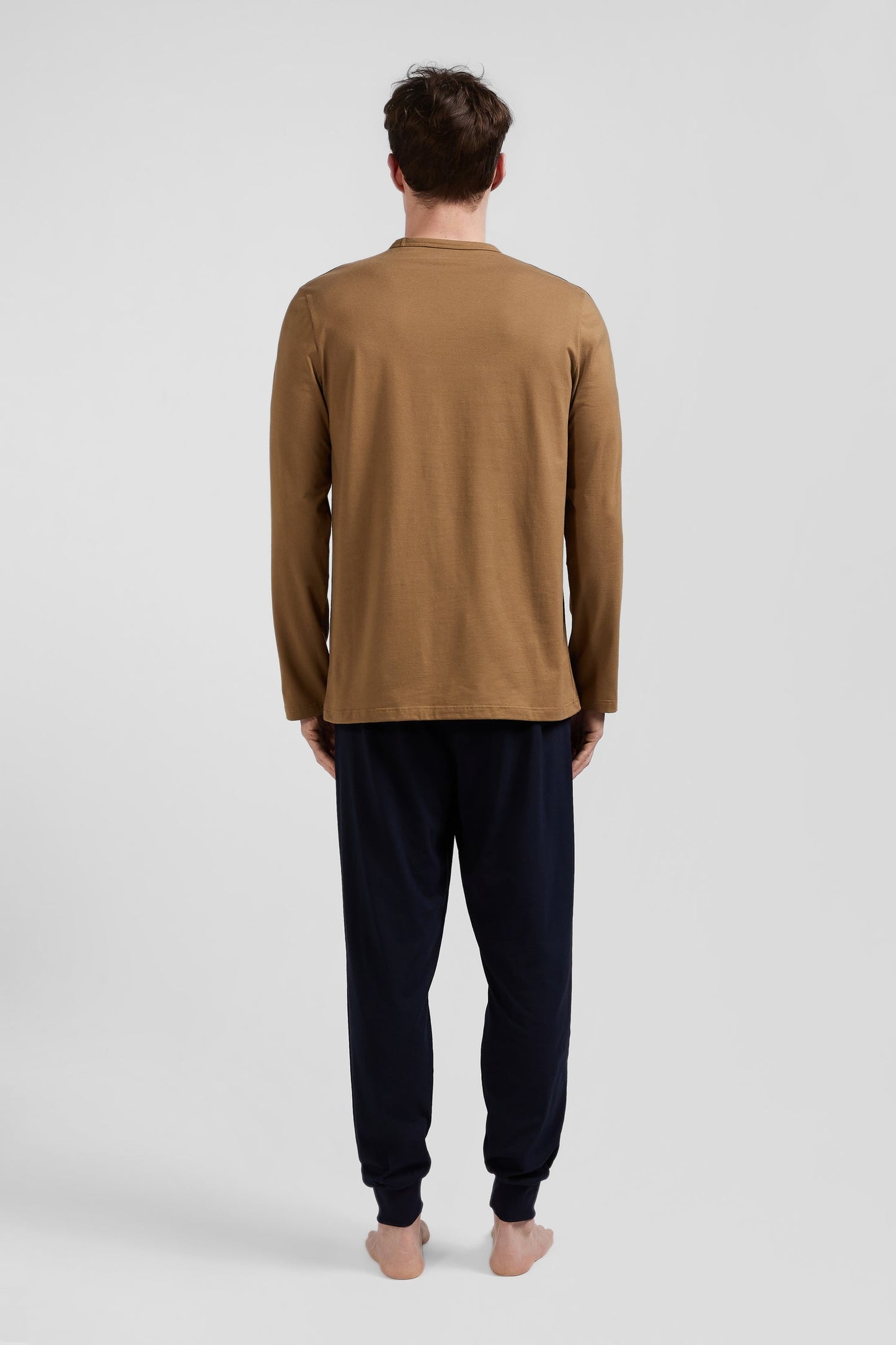 Pyjama long en coton camel - Image 5