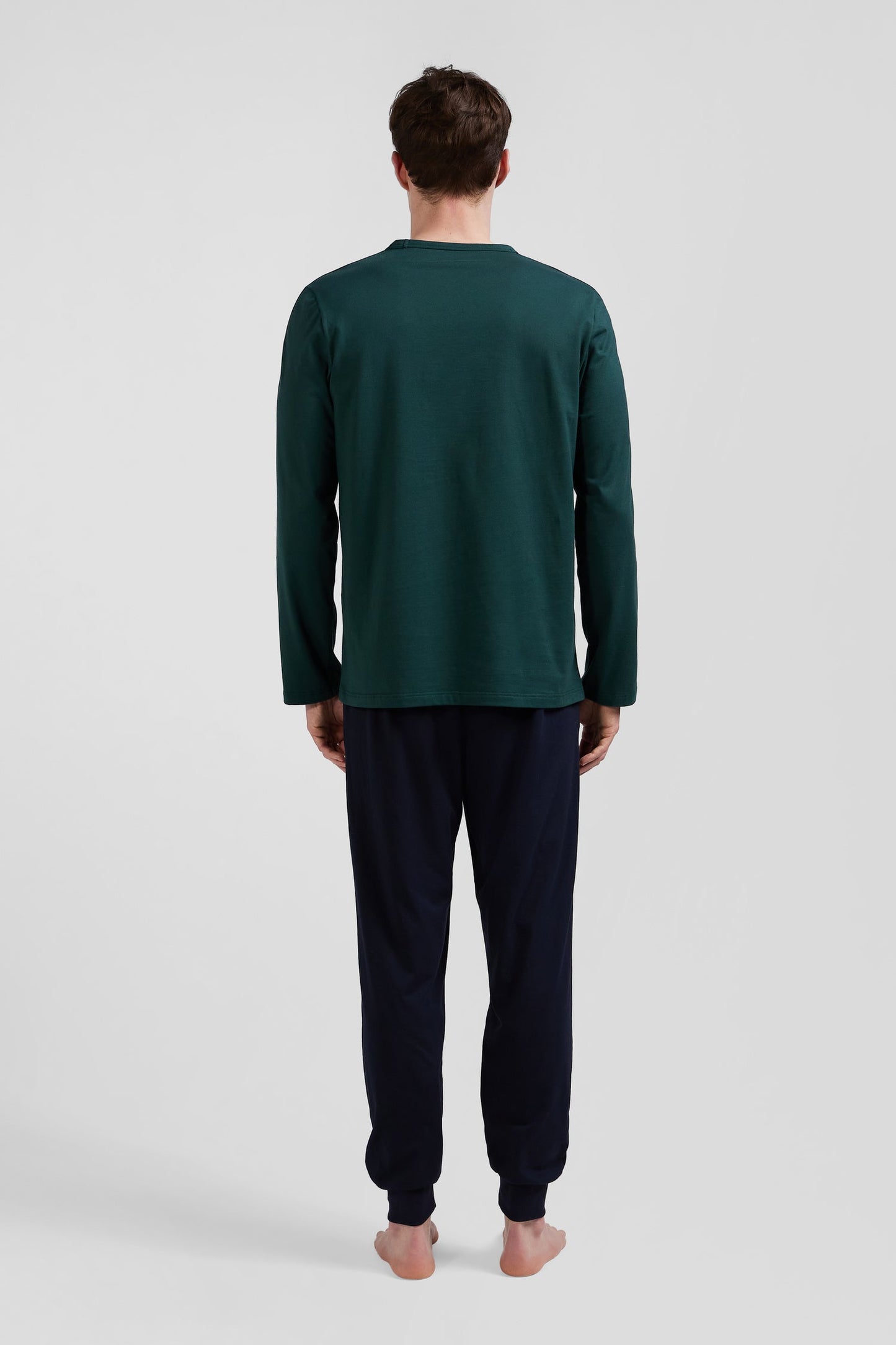 Pyjama long en coton vert - Image 5