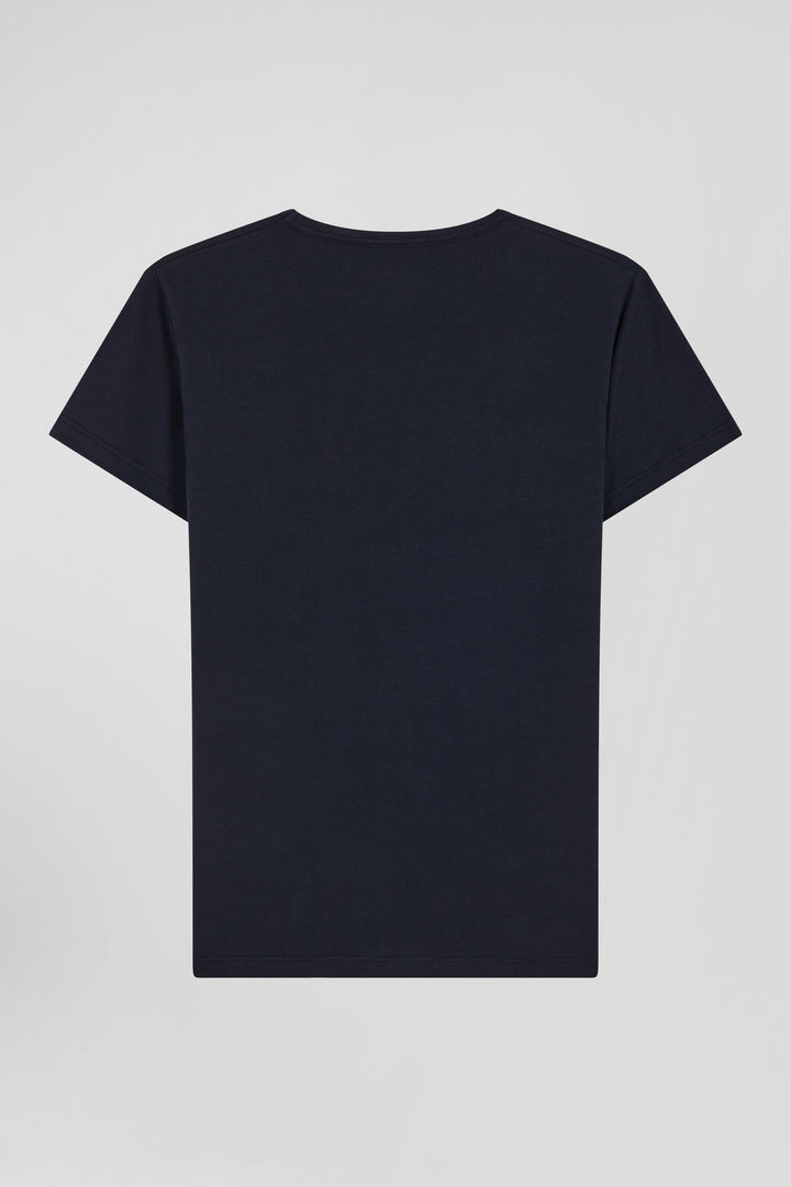 T-shirt en coton stretch bleu marine alt view