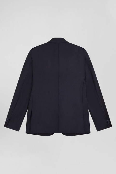 Navy blue wool blazer with striped lining Modern fit - Image 2