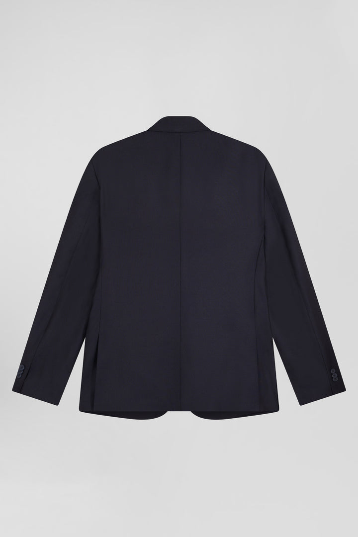 Veste blazer en laine bleu marine et doublure cerclée coupe Modern alt view