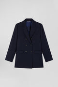 Navy blue double-breasted blazer Modern fit