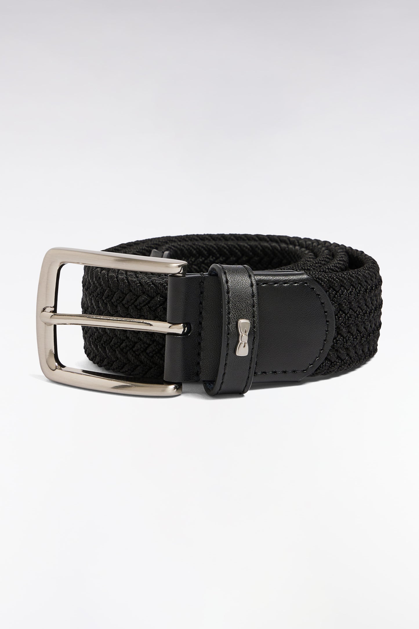 Black elasticated textile belt