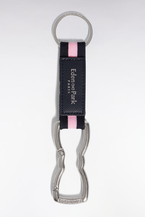 Porte-clés mousqueton noir et rose - Image 1