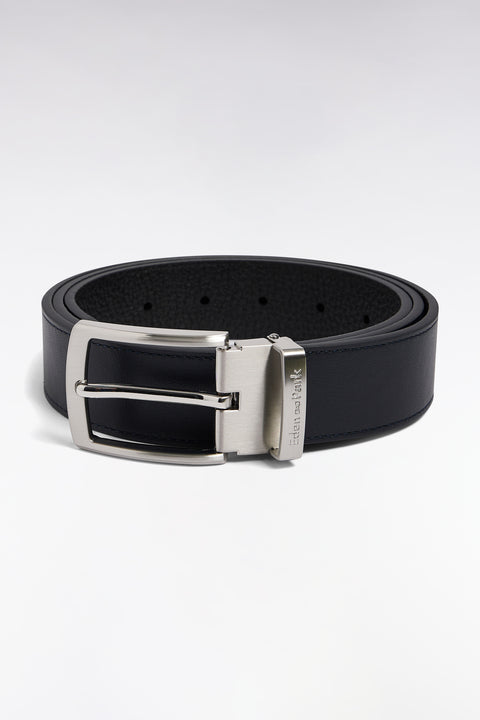 Coffret ceinture en cuir réversible et boucles en métal argenté - Image 1