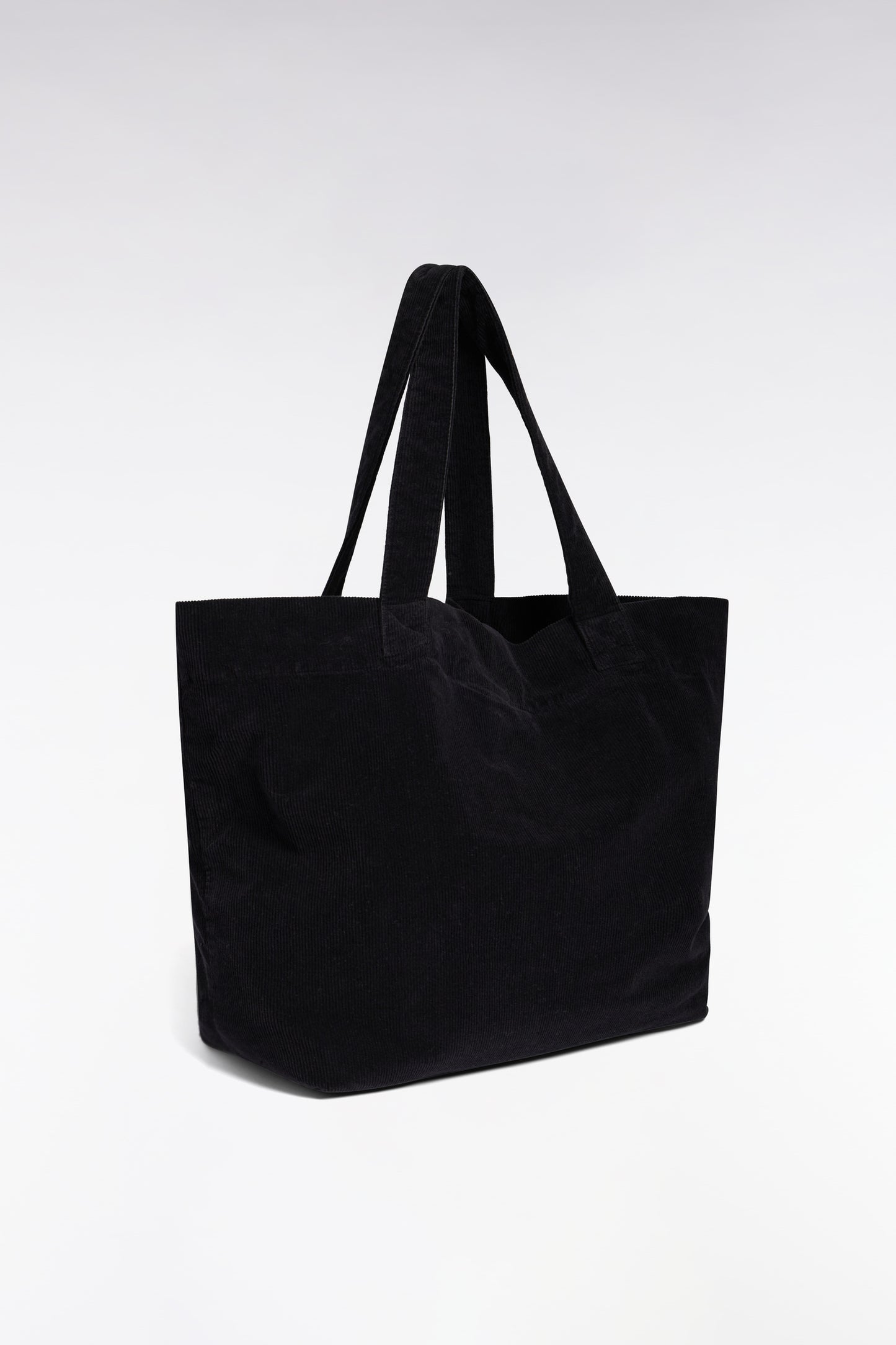 Sac cabas en velours côtelé noir