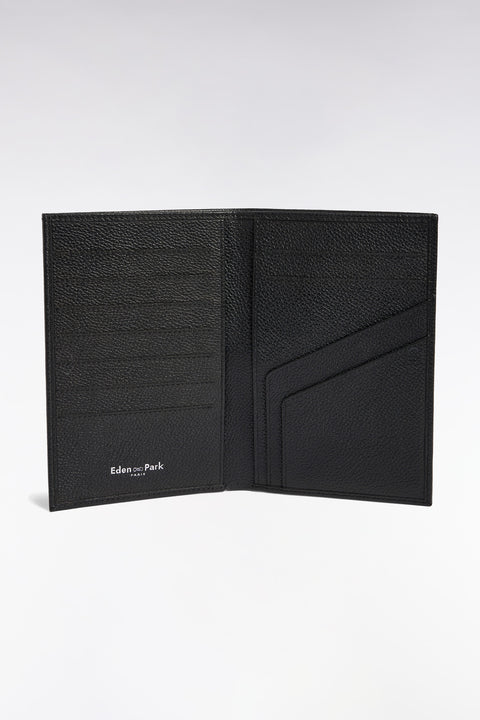 Portefeuille format français en cuir grainé noir - Image 2