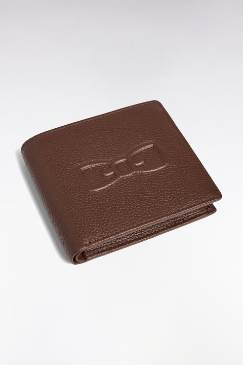 Portefeuille format italien en cuir grainé marron - Image 3