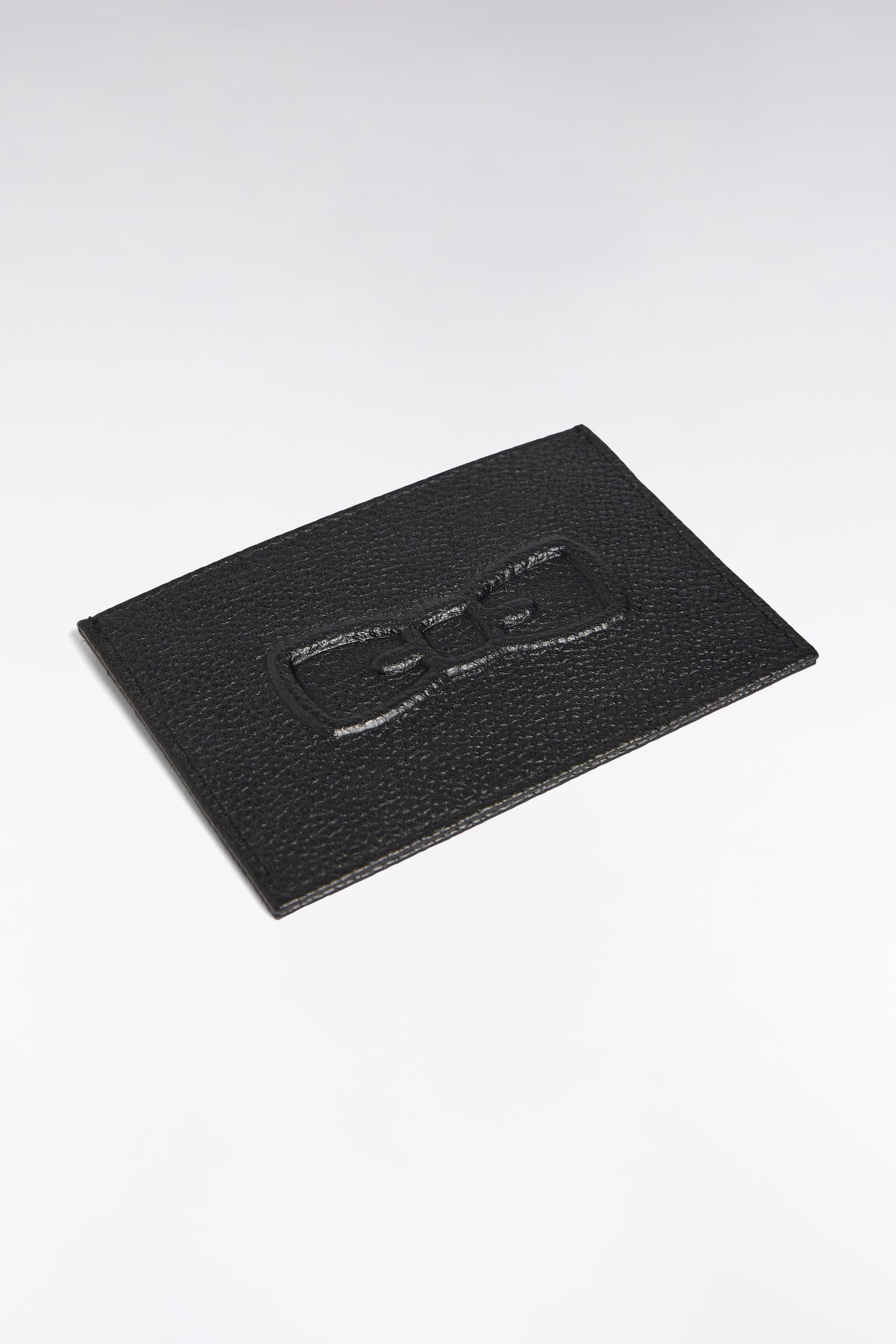 Porte-cartes en cuir grainé noir