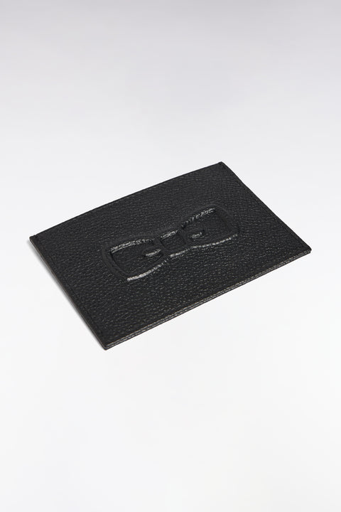 Porte-cartes en cuir grainé noir - Image 2