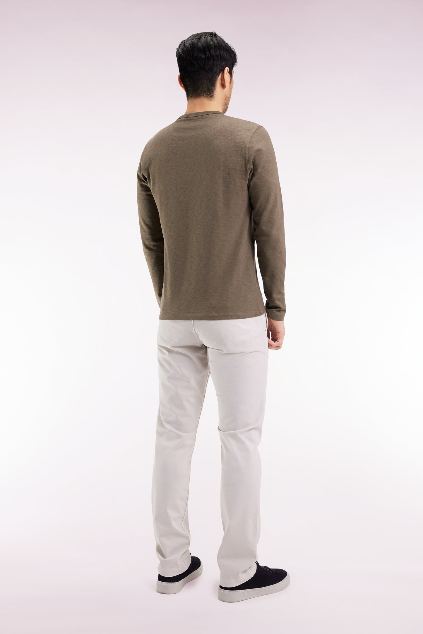 Pantalon chino sans plis en coton stretch écru