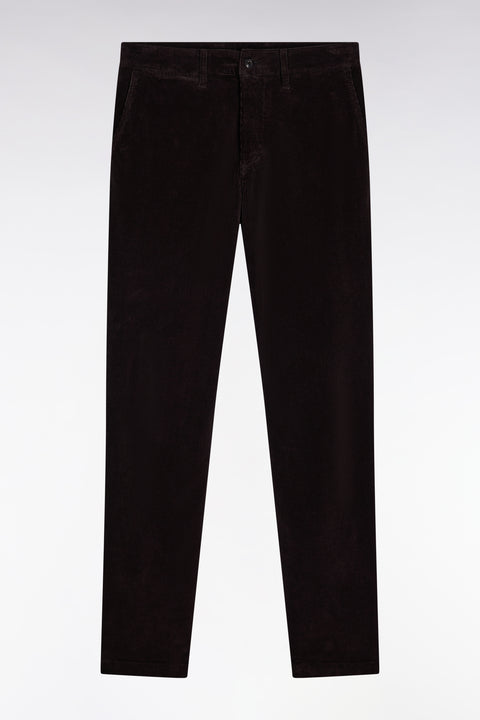 Pantalon chino sans plis en velours stretch marron - Image 2