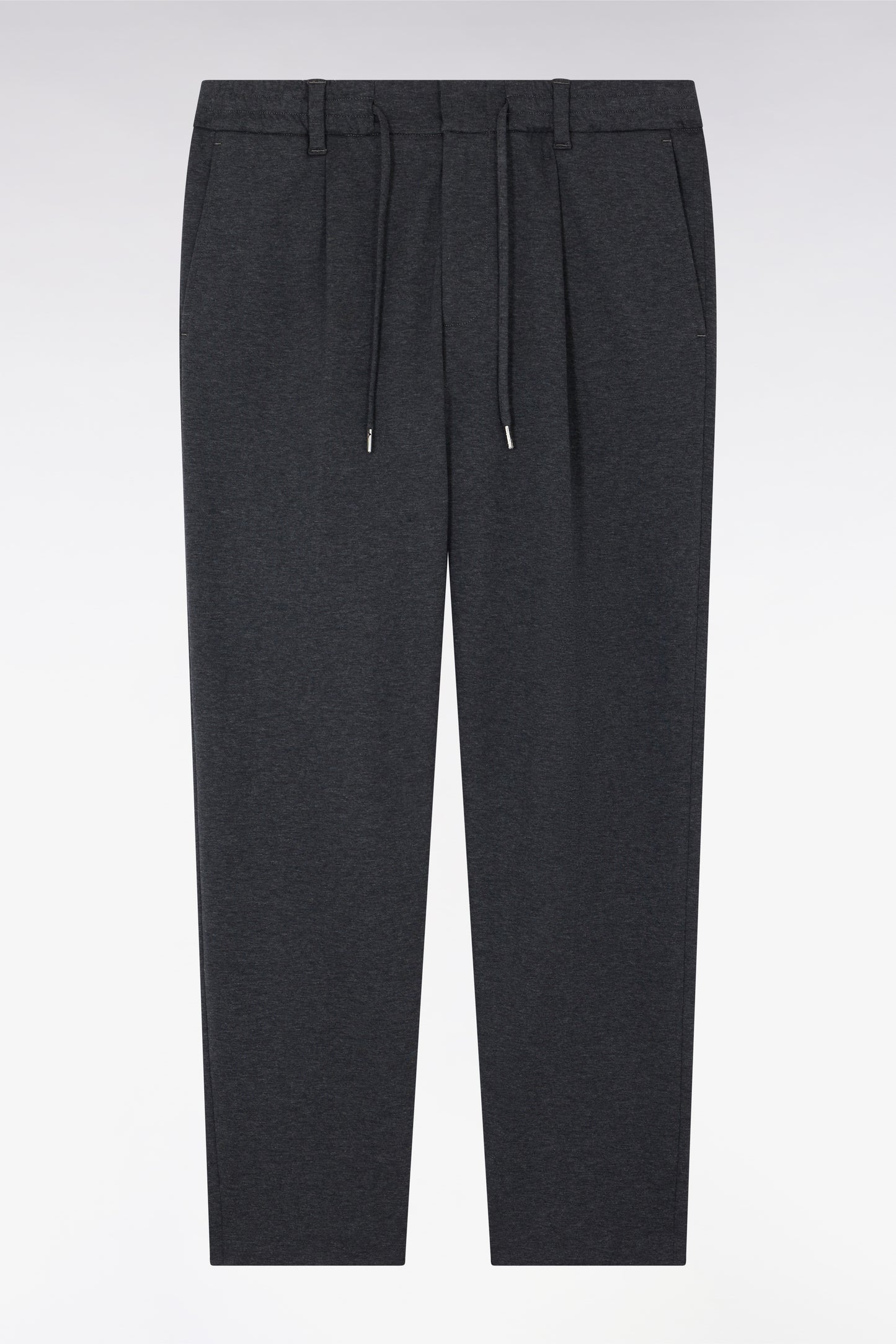 Pantalon en jersey double face à taille élastique gris coupe Modern