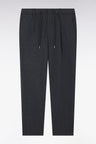 Double-faced jersey pants with elastic waistband, grey Modern cut