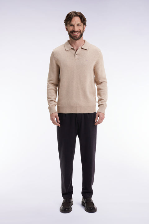 Pantalon en jersey double face à taille élastique noir coupe Modern - Image 1