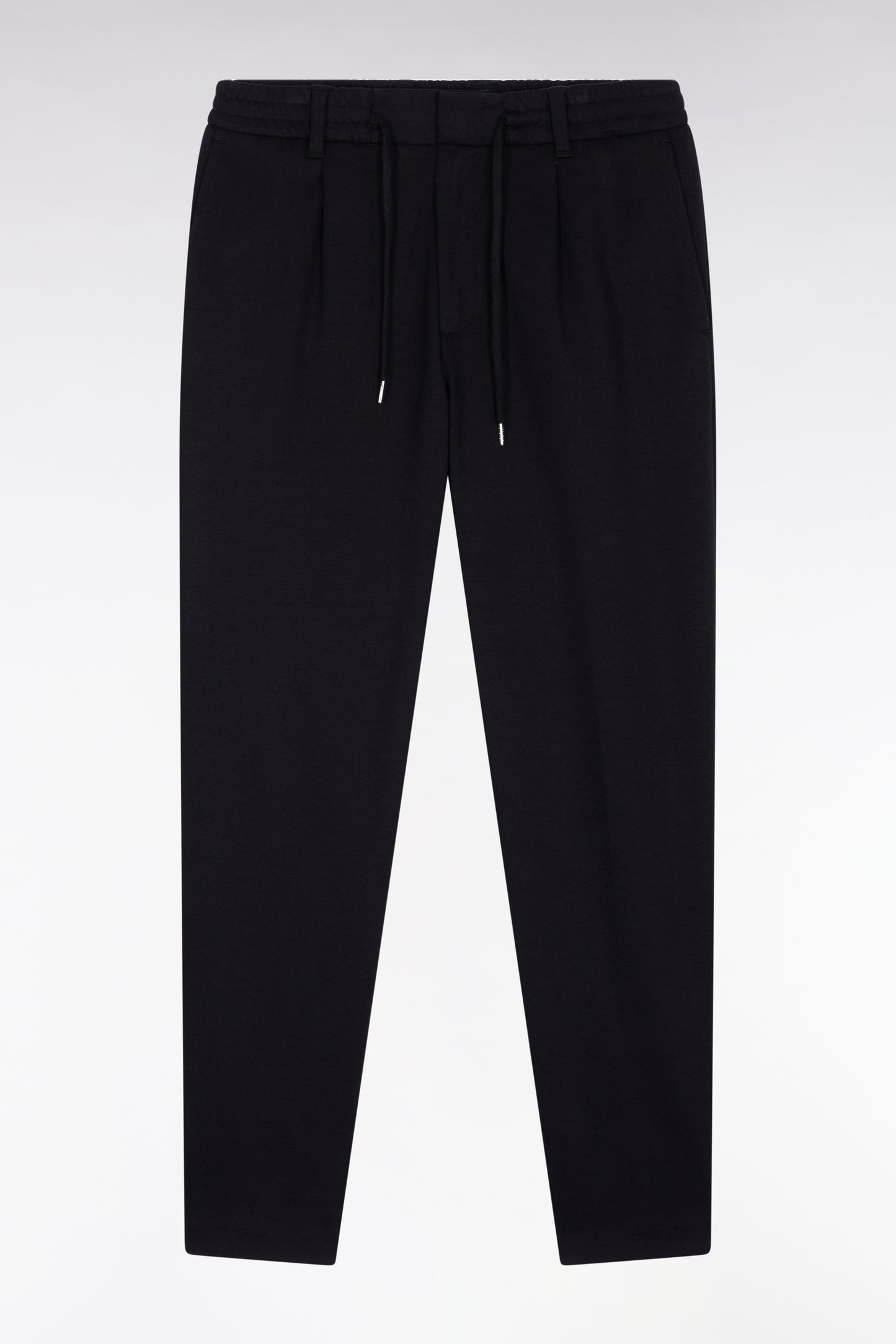 Pantalon en jersey double face à taille élastique noir coupe Modern