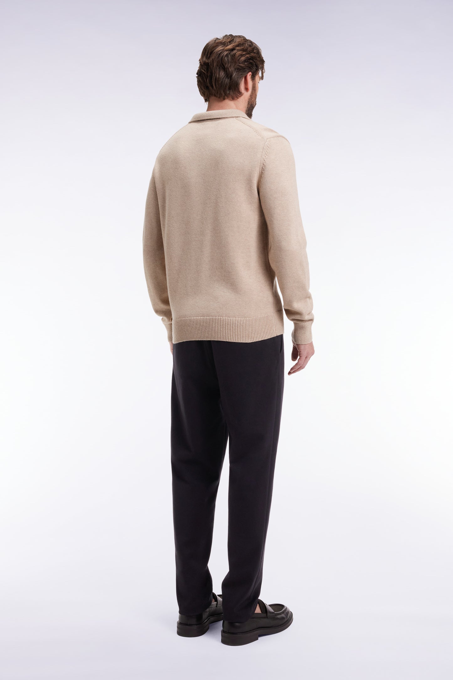Pantalon en jersey double face à taille élastique noir coupe Modern