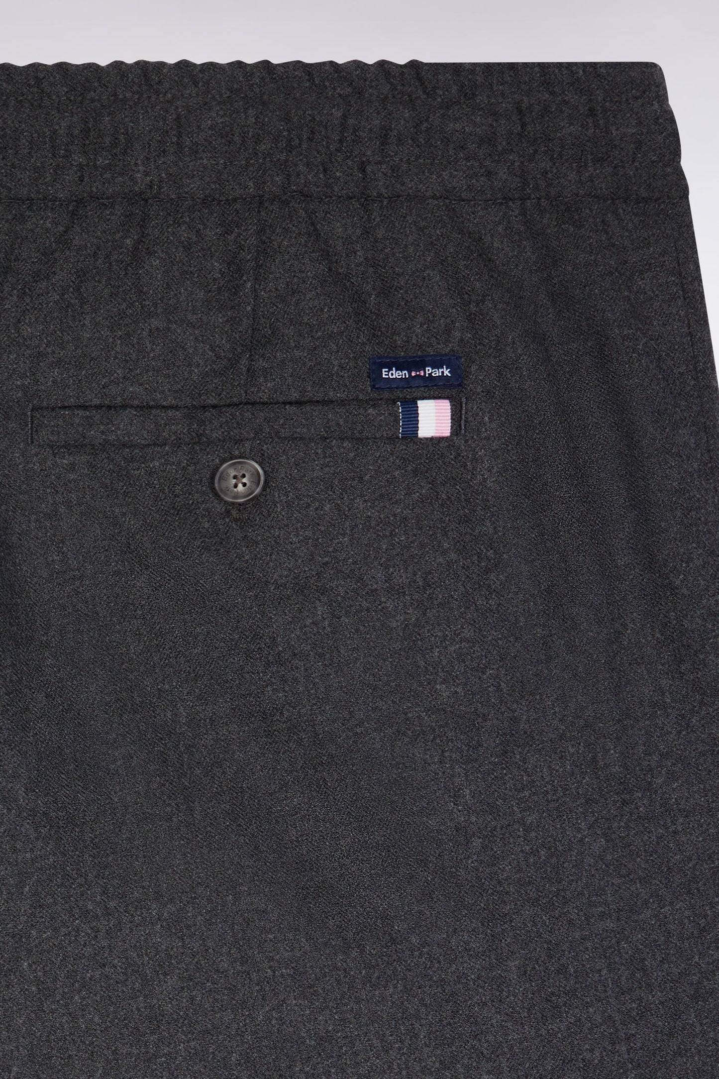 Pantalon à taille élastique gris chiné coupe Modern