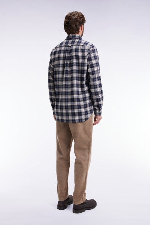 Elasticated-waist corduroy pants in beige Modern cut - Image 3