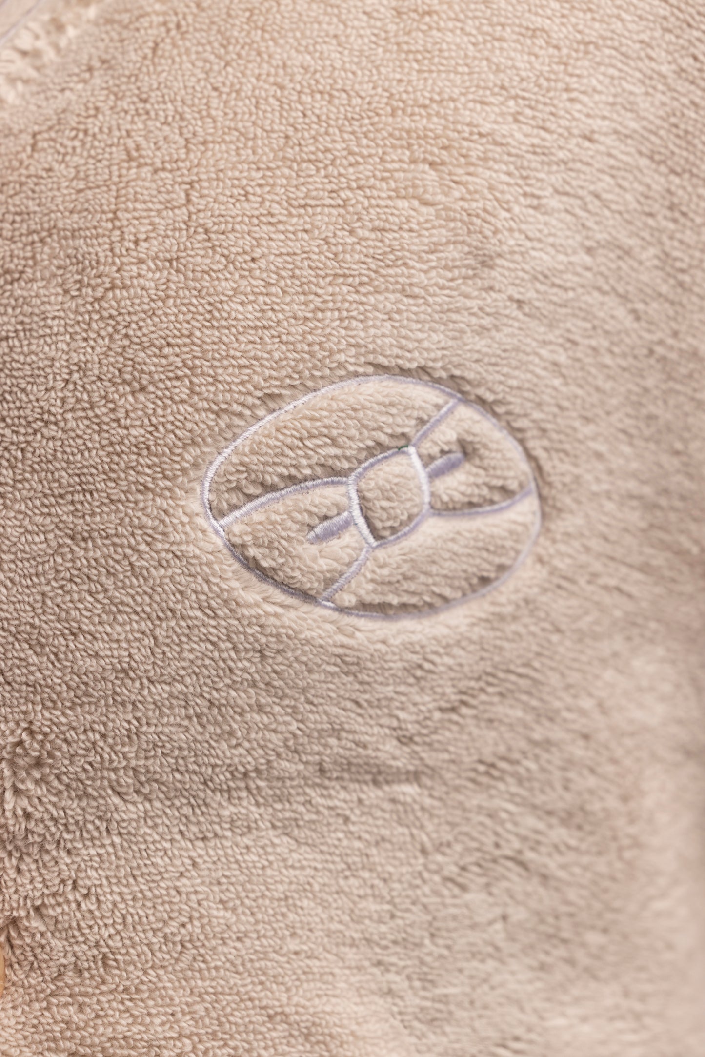 Beige cotton terry bathrobe