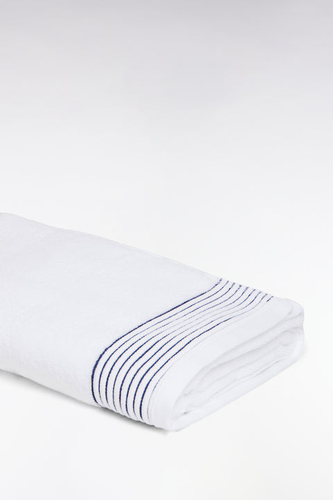 Drap de bain en coton éponge blanc - Image 3