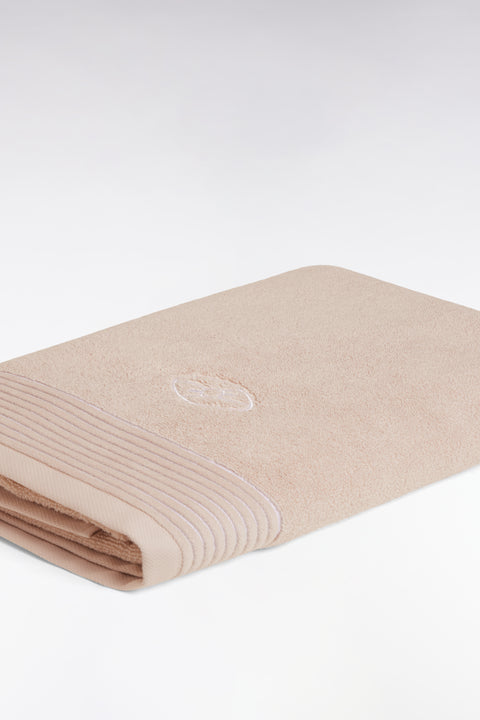 Drap de bain en coton éponge beige - Image 3
