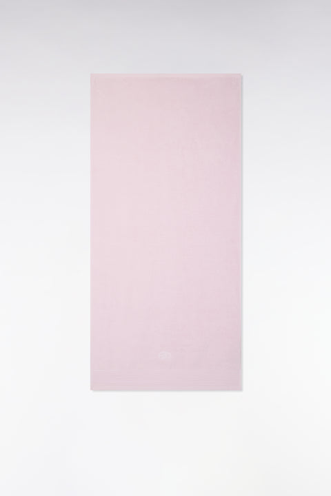 Drap de bain en coton éponge rose - Image 1