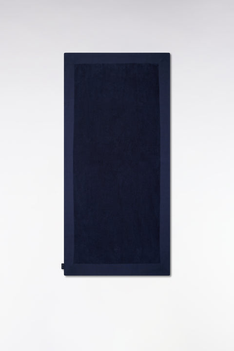 Serviette de bain en coton éponge marine - Image 1