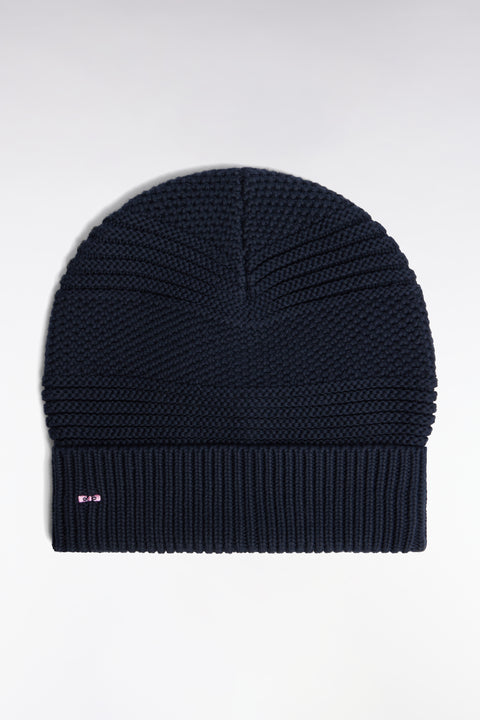 Bonnet en maille coton fantaisie marine - Image 1