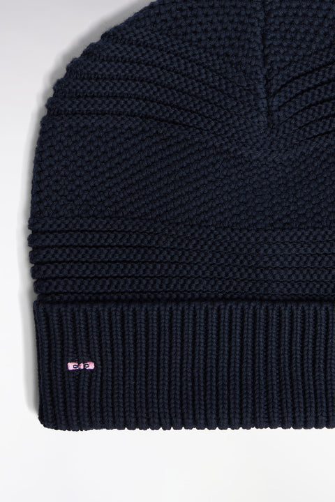 Bonnet en maille coton fantaisie marine - Image 2