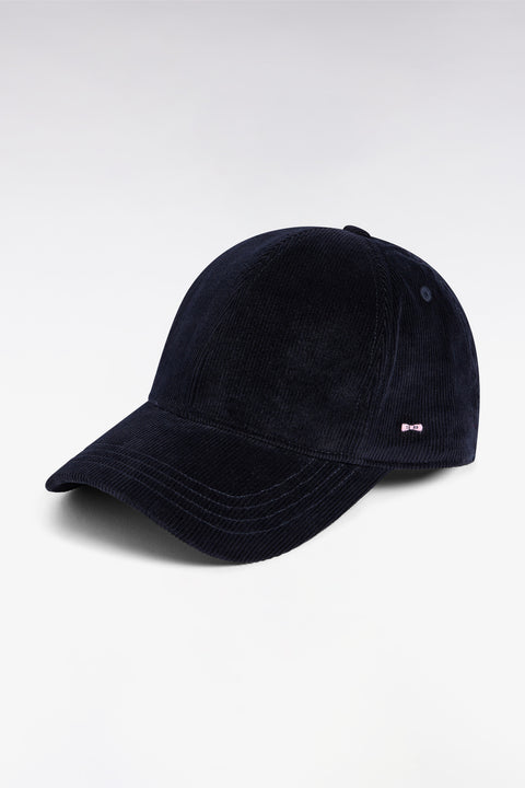 Casquette en velours côtelé marine - Image 1