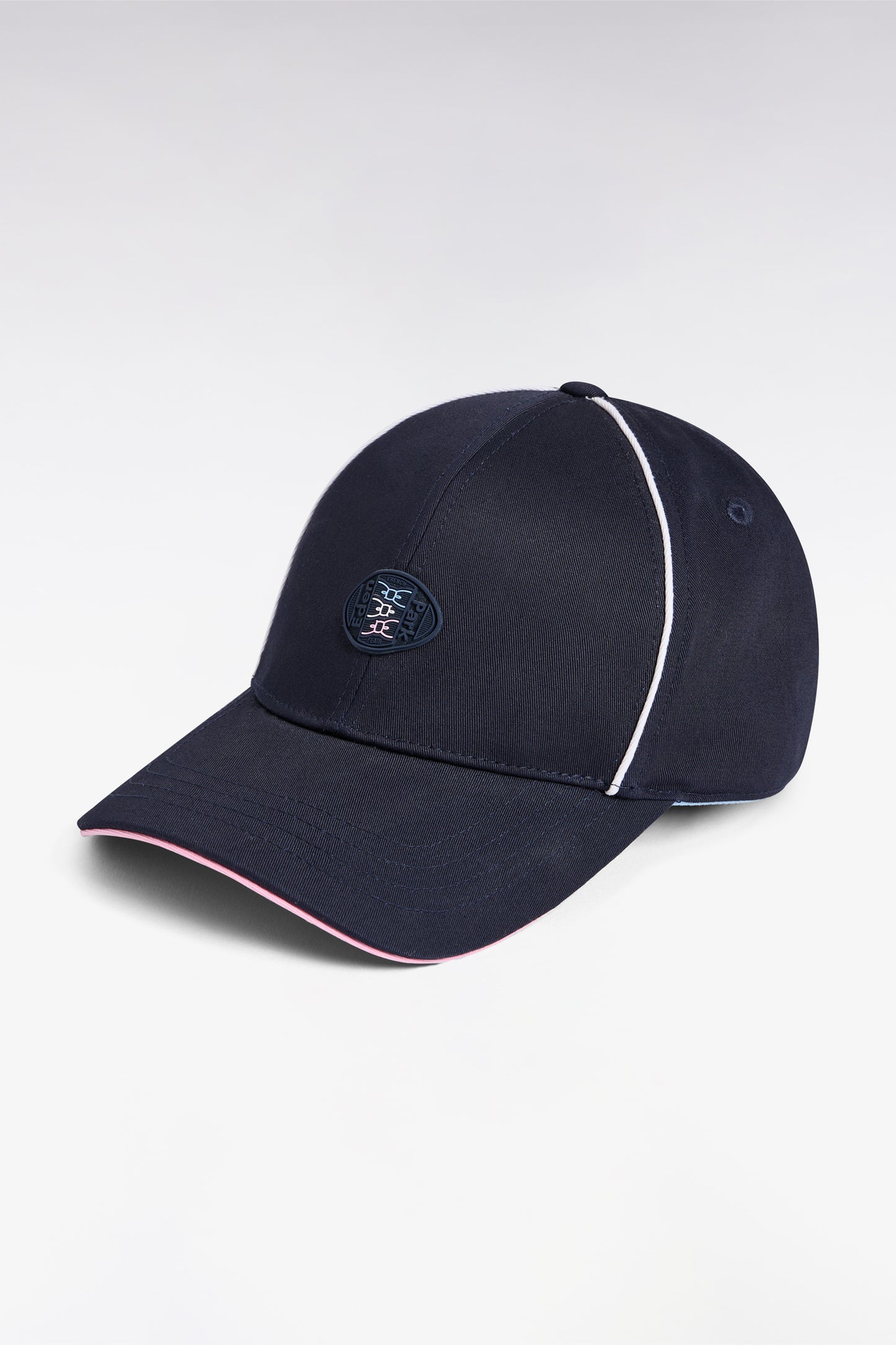Casquette en piqué coton marine détails tricolores