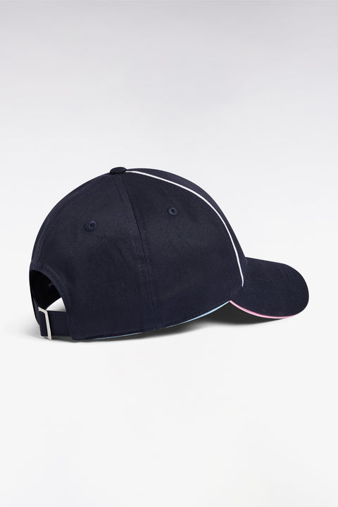 Casquette en piqué coton marine détails tricolores - Image 2