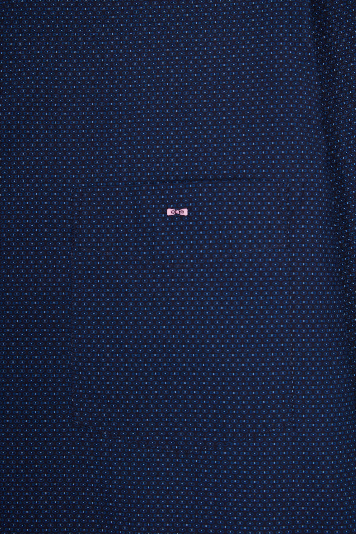 Chemise en popeline de coton à micro-motifs bleus coupe droite