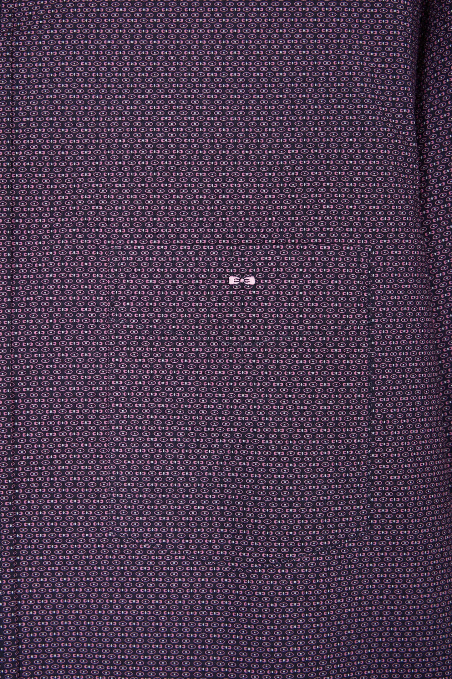 Chemise en popeline de coton à micro-motifs marine coupe droite