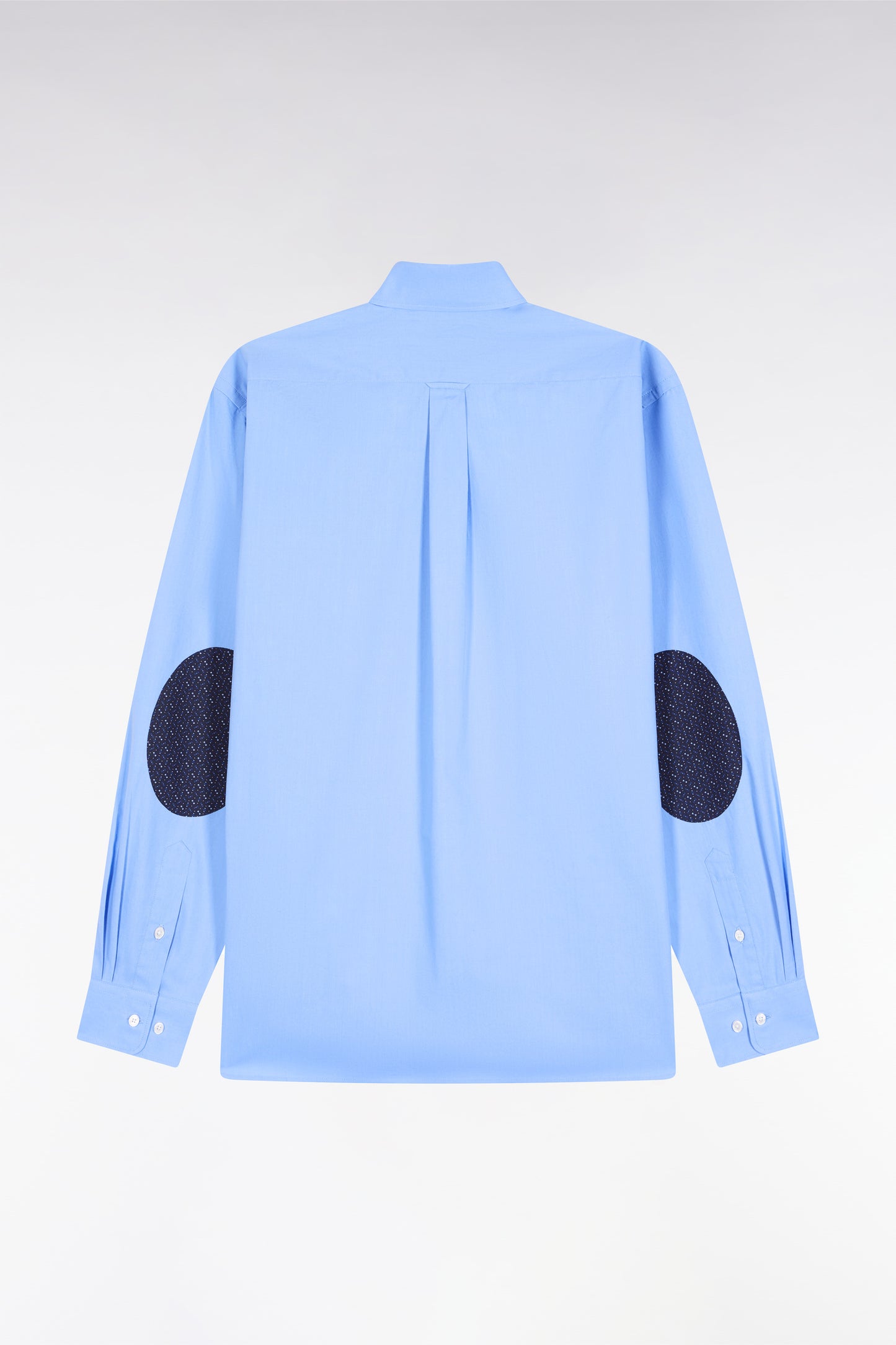 Chemise en coton ciel à coudière imprimées coupe droite