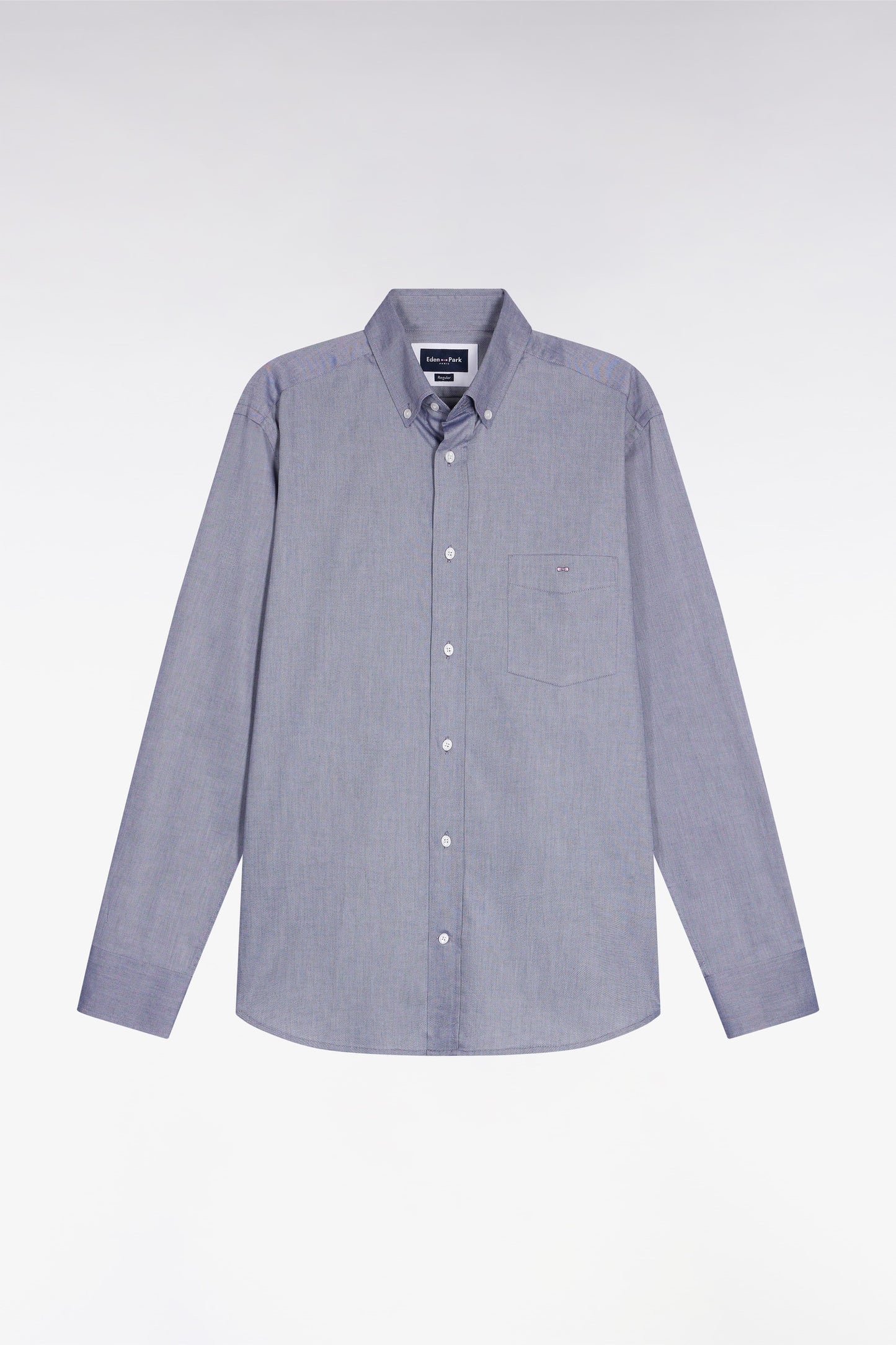 Chemise en coton marine coupe droite