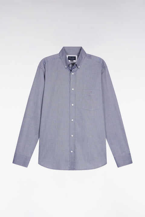 Chemise en coton marine coupe droite - Image 2